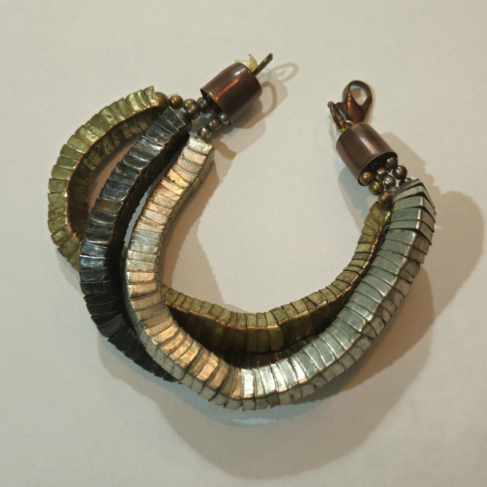 NEW Zara Metallic Coil Bracelet Silver Gold Black Avant Garde Bohemian Retro - Picture 3 of 7